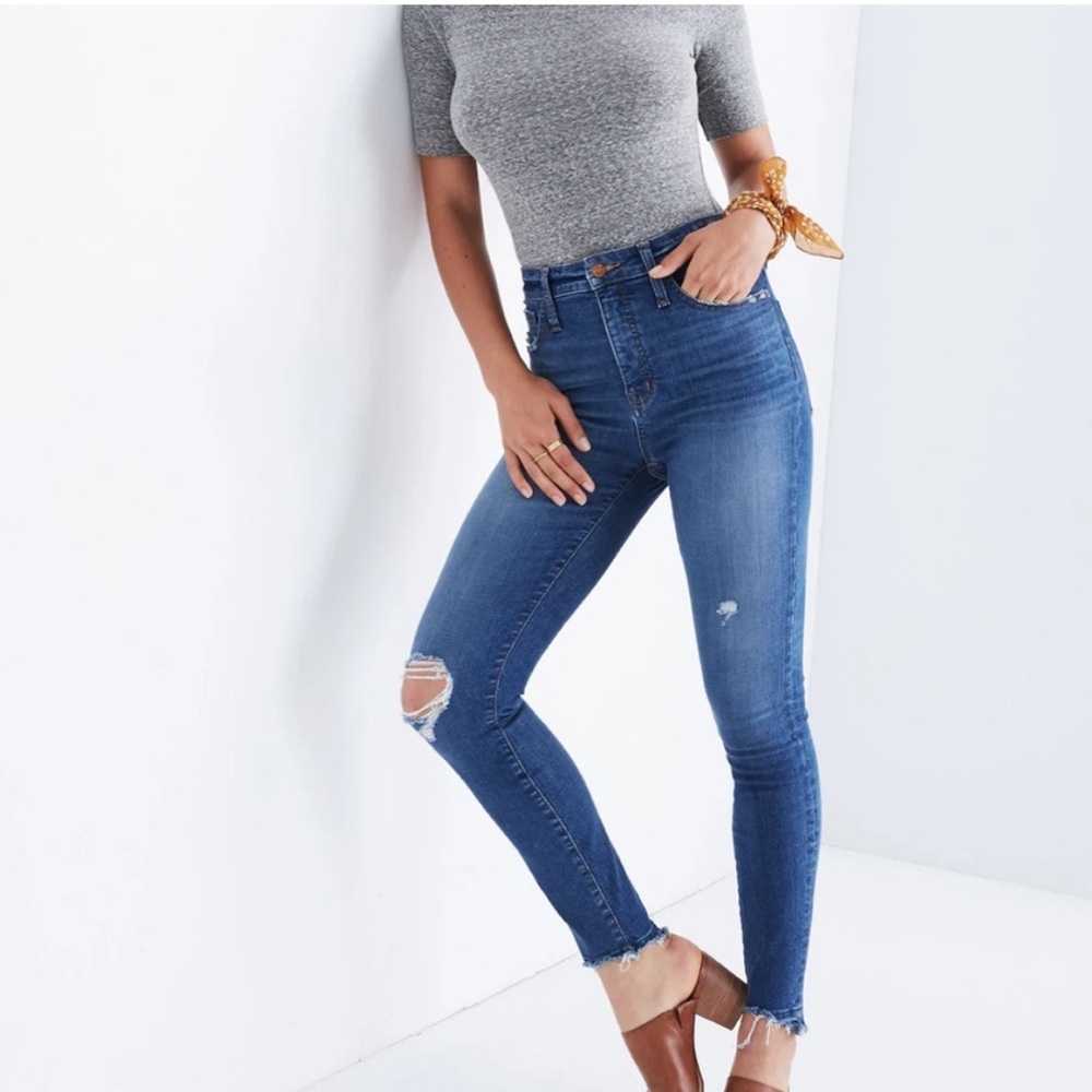 Madewell Curvy High Rise Skinny Jeans Raw Hem 29P